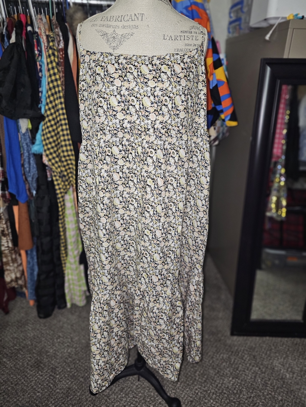 Goodthreads Neutral Floral Smocked Maxi Skirt